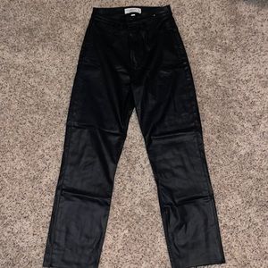 Abercrombie Faux Leather Straight Ultra High Rise